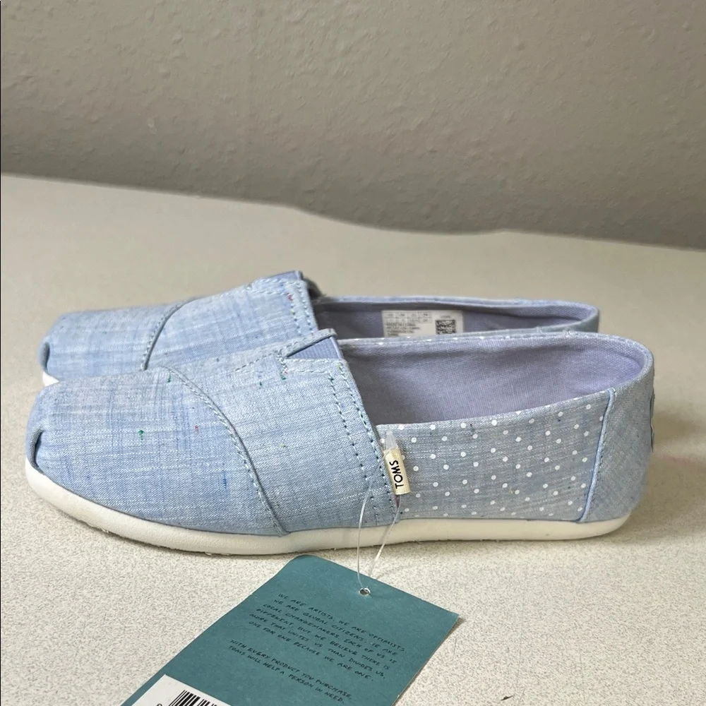 TOMS Light Blue Canvas Slip-On Loafers - Picture 5 of 10